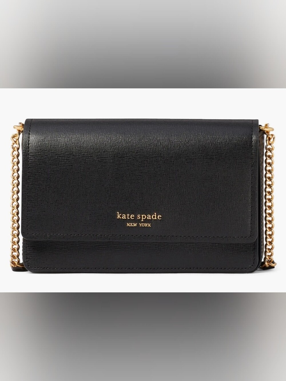 kate spade Black morgan leather wallet on a chain